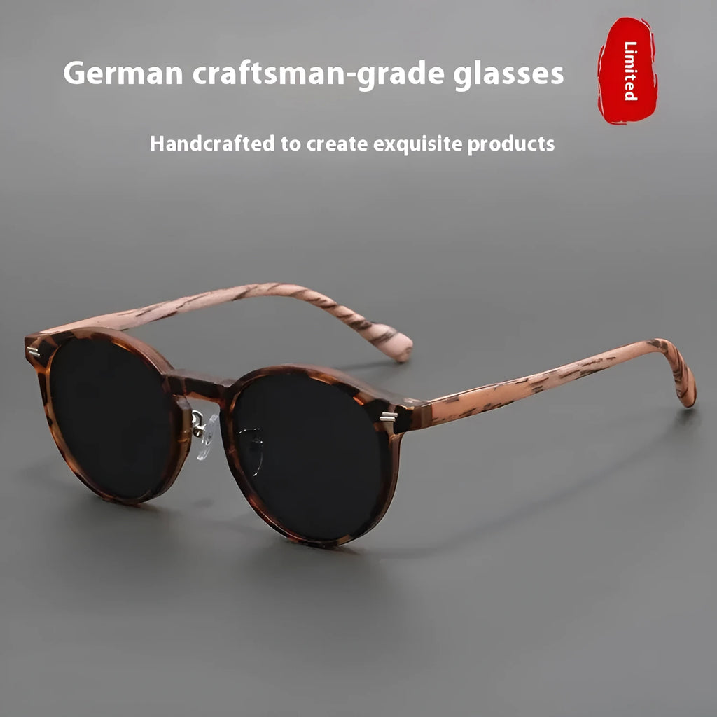 Retro frosted round rim sunglasses in multiple colour options for UV protection.