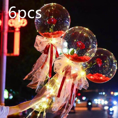 Luminous Balloon Rose Bouquet with LED lighting creating a magical ambiance for celebrations