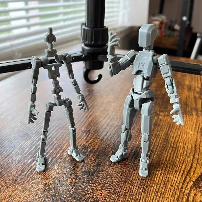 Posable 3D printed action figure mannequin toy with multi-jointed design for customizable poses and actions