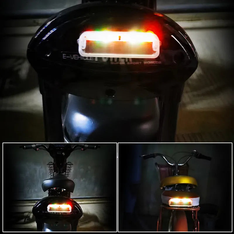 Solar power vehicle anti-collision strobe light, 80x2.5mm, ABS, blue red white colours