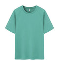 Men's pure cotton short sleeve t-shirt in solid colour, shown in a straight-cut pullover style.