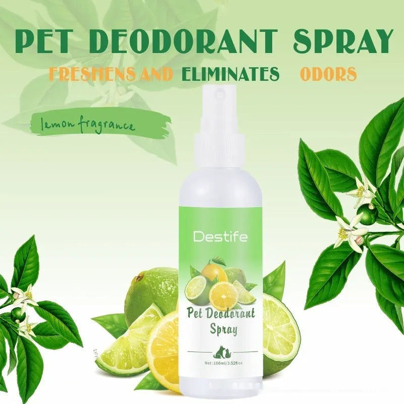 100ml lemon pet deodorant spray bottle for cats and dogs cleaning