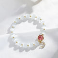 Adjustable cat's eye stone beaded bracelet with electroplated opal diamond-shaped beads in multiple colour options