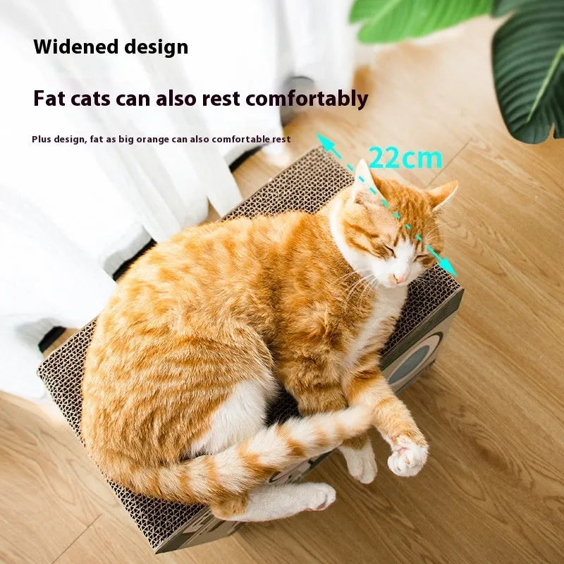Washing machine design cat scratch board and cat nest integrated toy made from corrugated paper