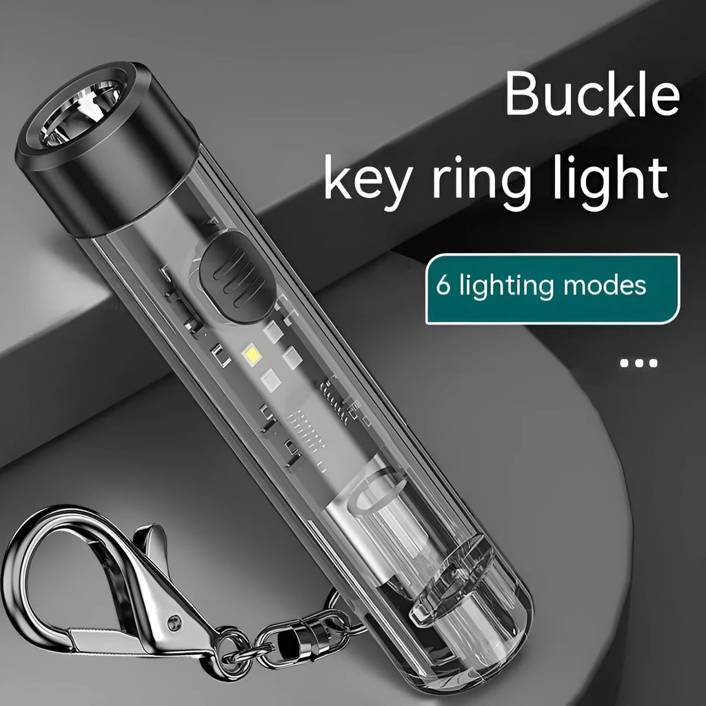 Black USB rechargeable outdoor flashlight with charging cable