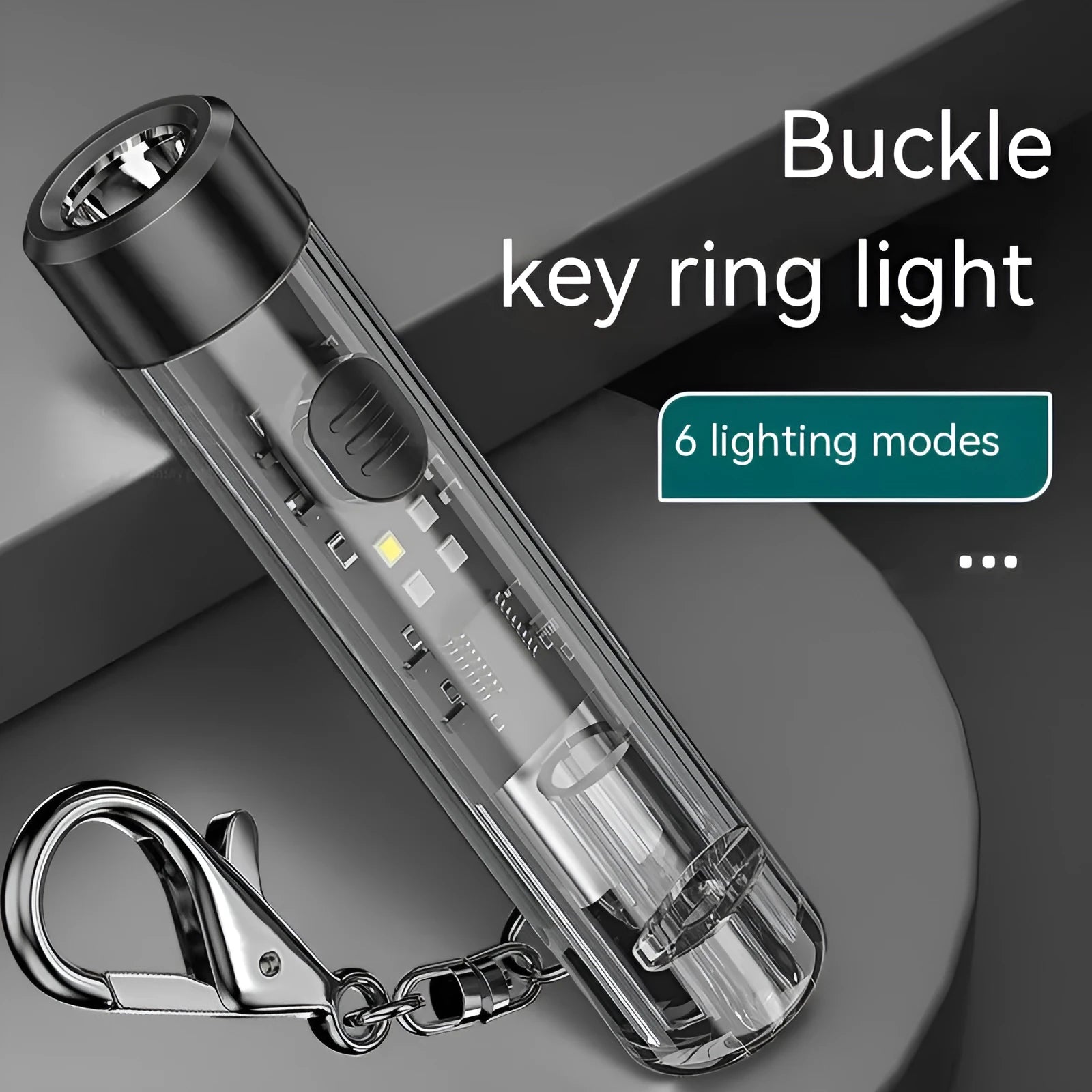 Black USB rechargeable outdoor flashlight with charging cable