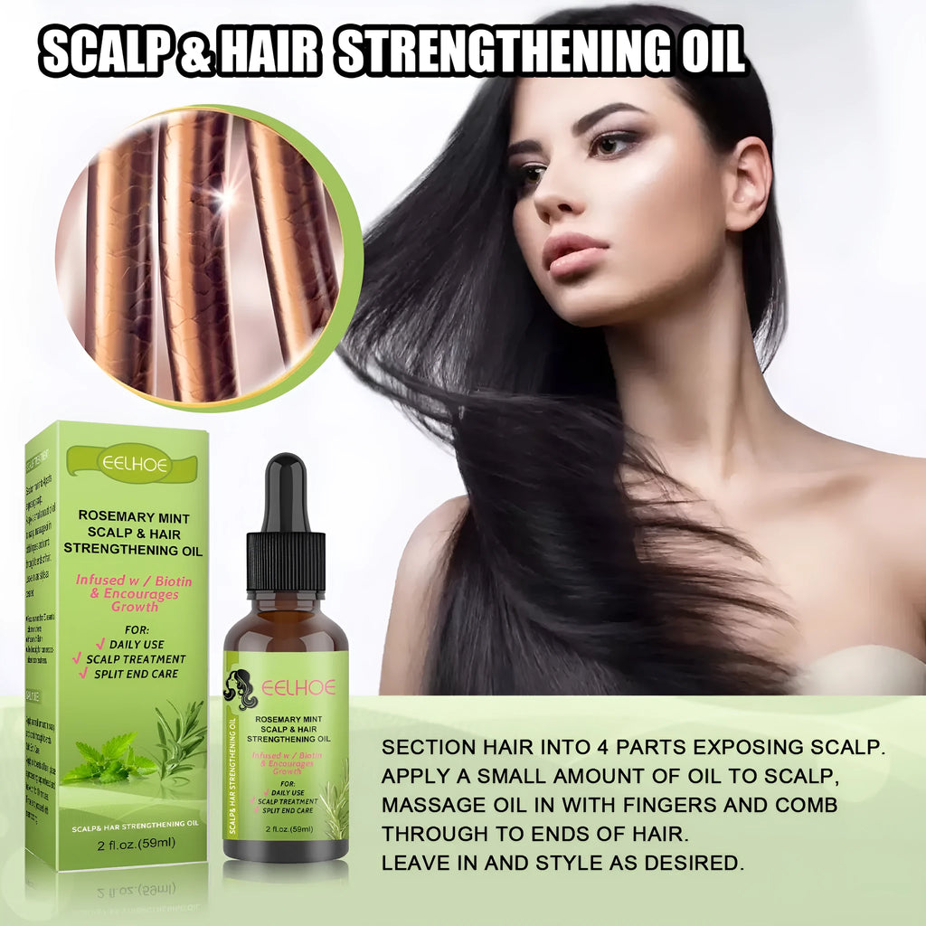 59ml bottle of rosemary mint hair growth fluid scalp massage oil with vitamin E