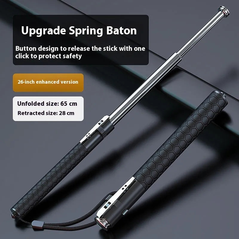 Titanium black automatic spring expandable aluminium alloy baton in three sizes