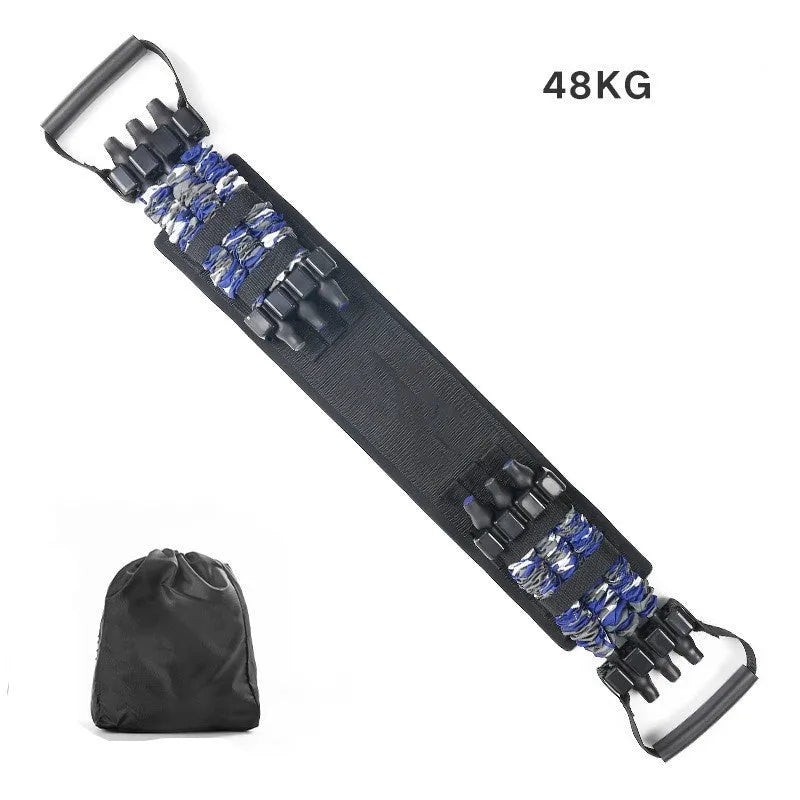 Bench press chest expander elastic belt in camouflage for push-up resistance training