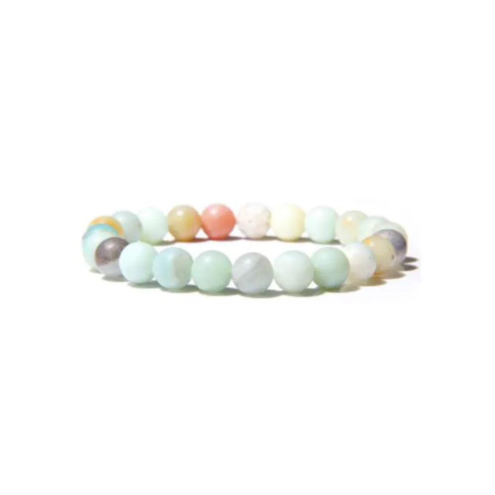 8mm natural stone beads bracelet in geometric design with genuine agate material