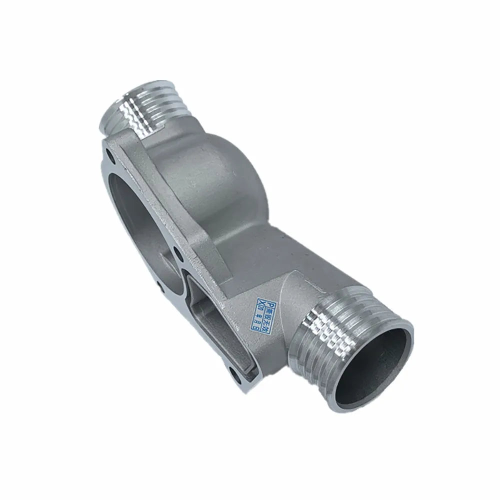 Silver aluminium thermostat housing cover with gasket for BMW engine cooling T-STAT replacement