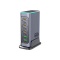660W Gallium Nitride desktop fast charger with multiple Type-C ports on a wooden desk