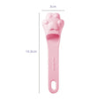 Silicone fingertip toothbrush for pets in pink, purple, and yellow, shown on a finger.