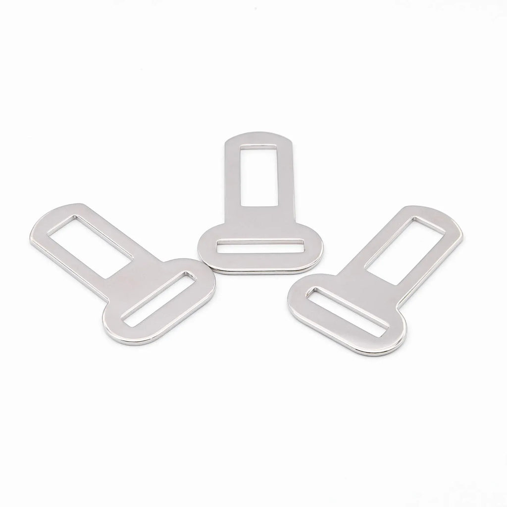 26mm silvery stainless steel quick-release pet safety buckle for leads and harnesses.