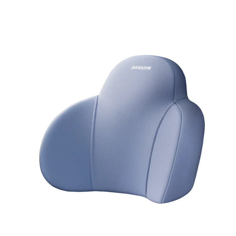 Automotive headrest and lumbar support pillow set with cotton cover in Aircraft Upgrade Blue colour