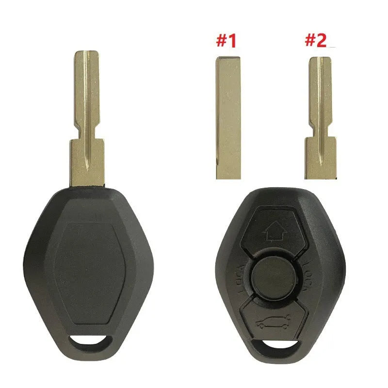 BMW replacement remote key with three buttons and straight blade for 1998-2005 models
