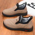 Warm waterproof casual women's shoes in black with flat heel and round toe, artificial PU upper