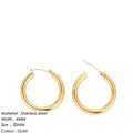 Women's stainless steel irregular twisted asymmetric earrings in gold finish