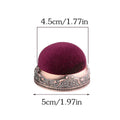 Retro velvet pin cushion with alloy pin insert for needle ball head pins and cross stitch sewing accessories