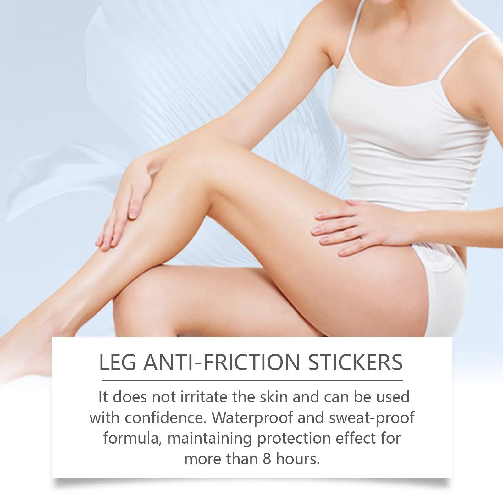 Pack of 10 transparent hydrogel leg anti-wear patches for skin protection.