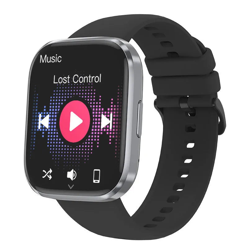 Bluetooth calling sports watch with heart rate and blood oxygen sensors on a TFT screen in gray colour