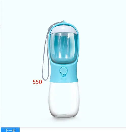 Pet dual-use water cup for dogs plastic detachable 300ml water 100g grain capacity green colour