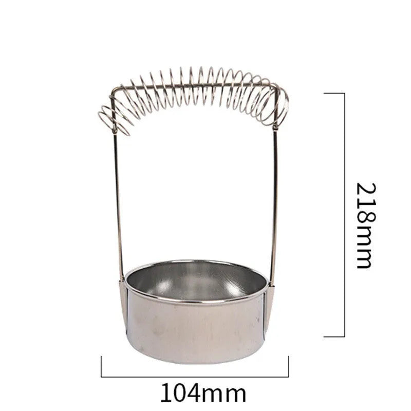 Silver stainless steel oil painting pen washer with brush clamp and leaking plugs