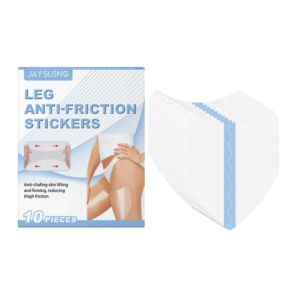 Pack of 10 transparent hydrogel leg anti-wear patches for skin protection.