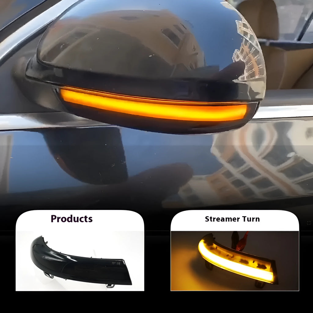 Blackened shell LED streamer rearview mirror turn signal for Volkswagen R36 Golf 5GTI Magotan B6 Sagitar Lavida