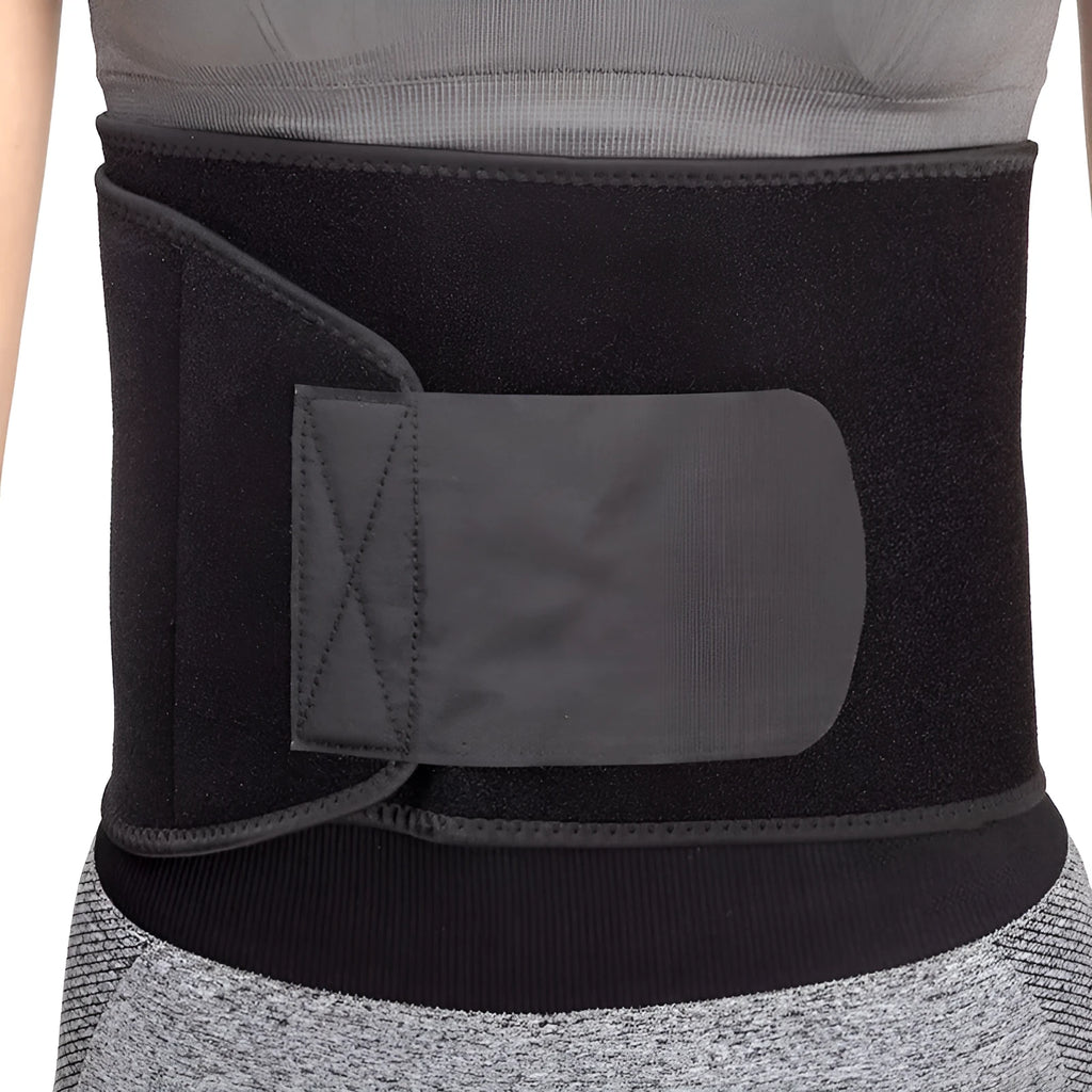 Black sports waist and abdominal support belt for yoga and fitness body shaping