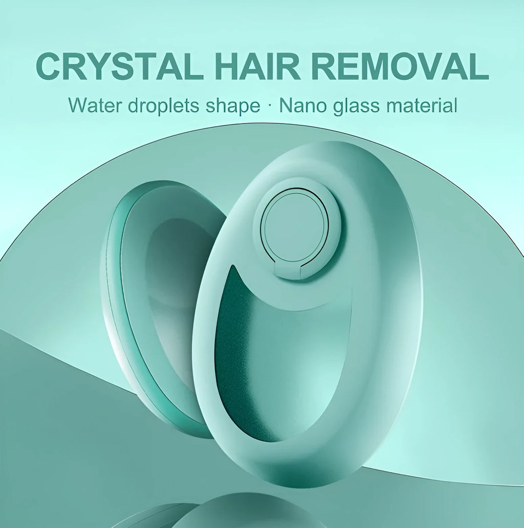 CJEER crystal hair eraser tool with metal finger ring in green, purple, and black colours