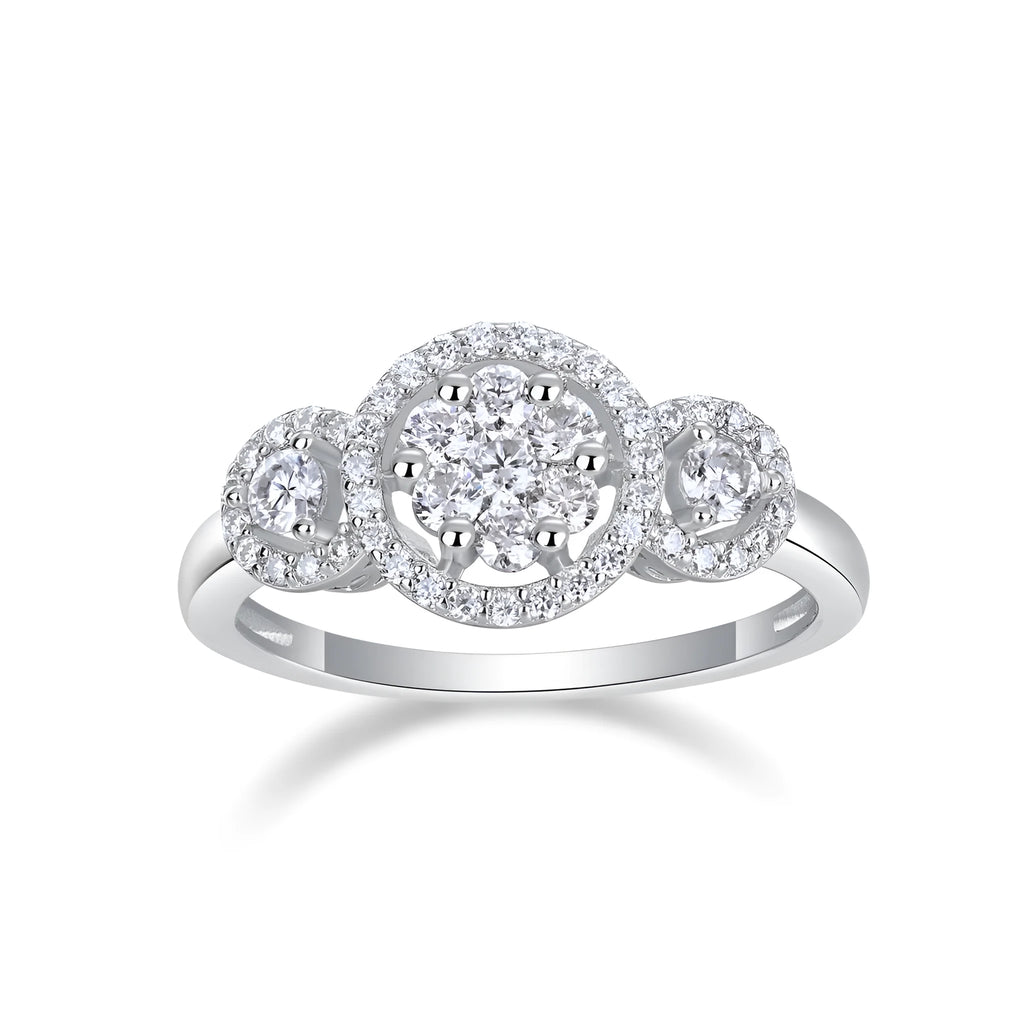 Moissanite wedding ring set with S925 silver gold plate in ring size 7, gift box packaging, GRA certificate
