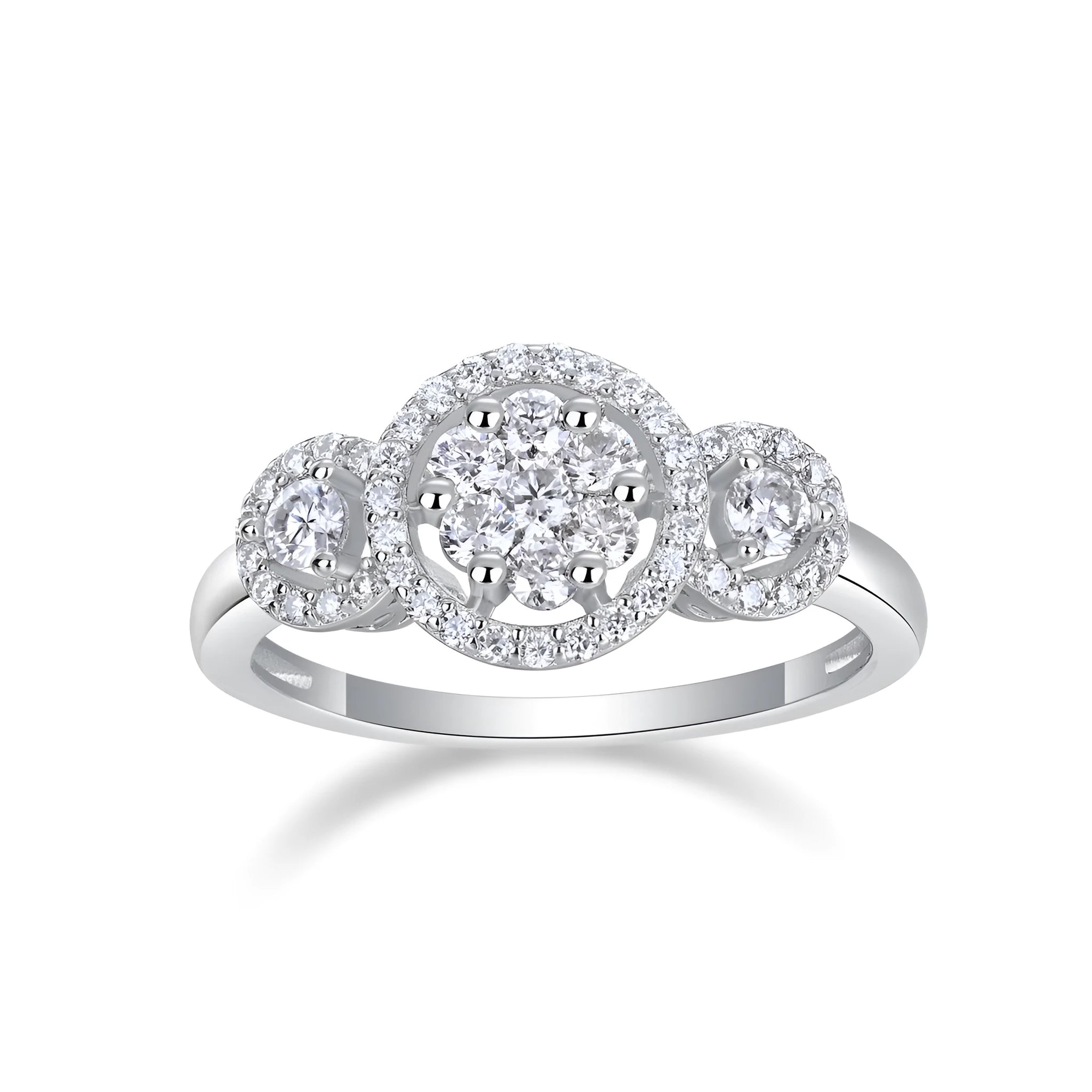 Moissanite wedding ring set with S925 silver gold plate in ring size 7, gift box packaging, GRA certificate