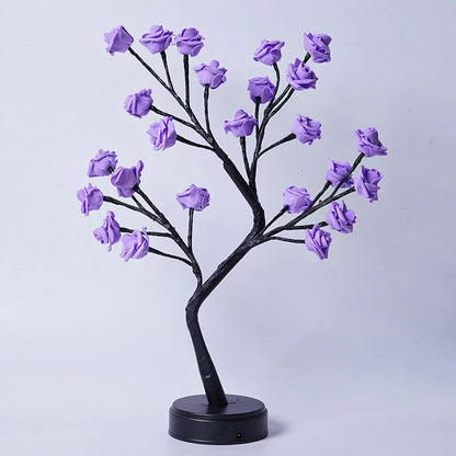 Elegant Flower Tree Desk Lamp with mesmerizing 3D rose design, providing cozy ambient lighting for home and office decor