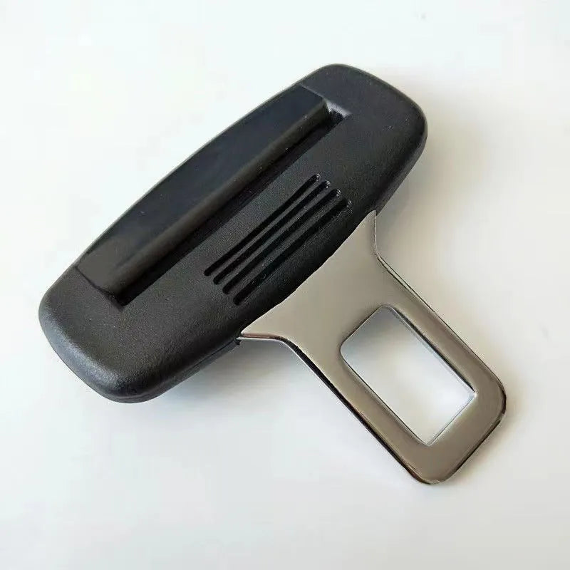 Car seat belt buckle extender made of plastic with straight plate design for extended reach