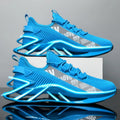 Men's casual exercise shoes with fly woven mesh upper in black, red, white or blue colours