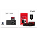 4-inch touch screen dual lens dash cam with adhesive mount for car dashboard