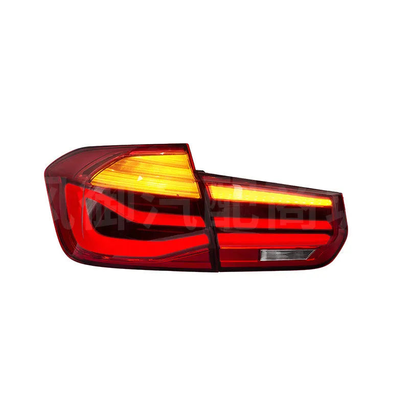 BMW 3 Series modified streamer LED tail light assembly in red or smoked black for 2012-2015 models.