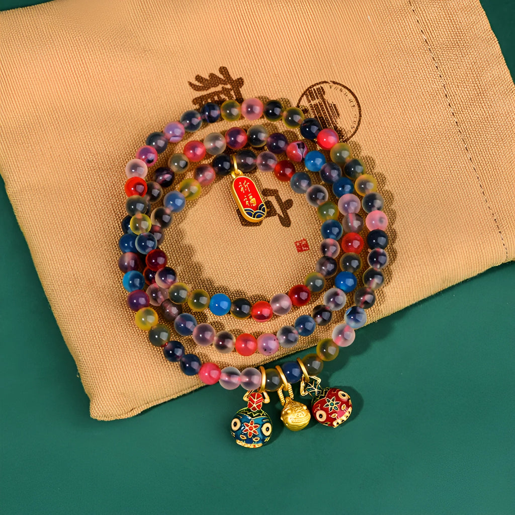 Dzogchen half pond agate bracelet with sugar heart fragrant grey coloured glaze and swallowing gold beast details