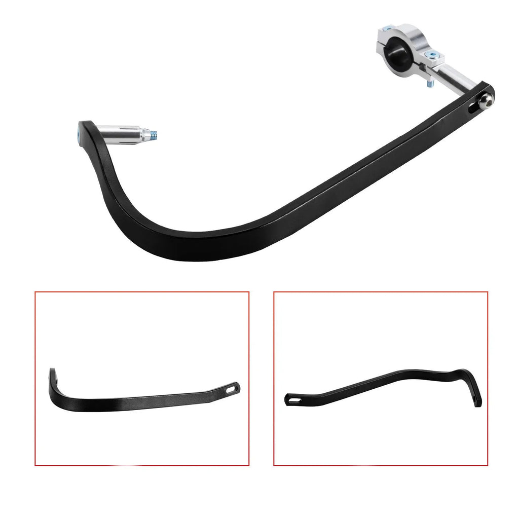 White aluminium alloy motorcycle hand guard anti-drop gauntlet side view