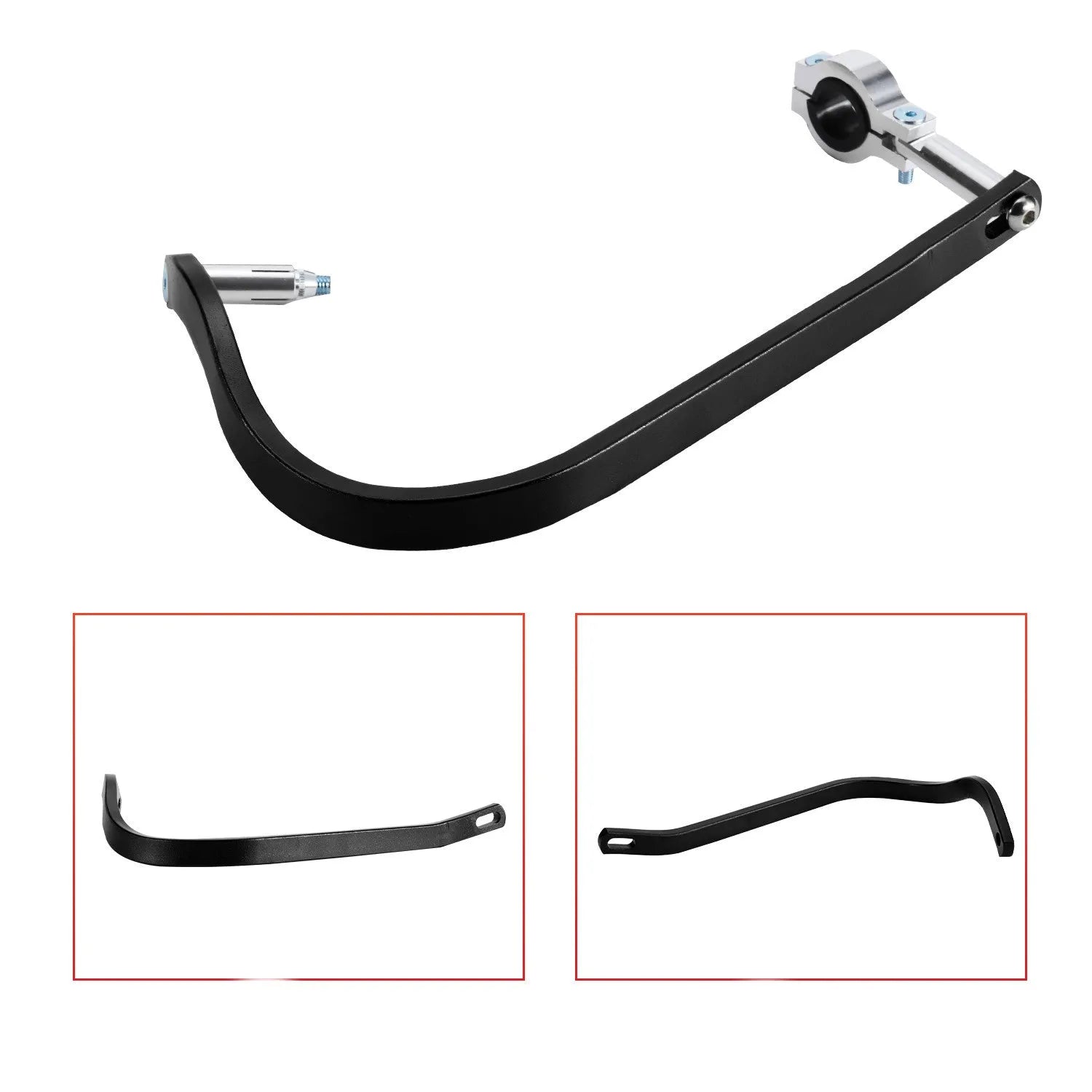 White aluminium alloy motorcycle hand guard anti-drop gauntlet side view