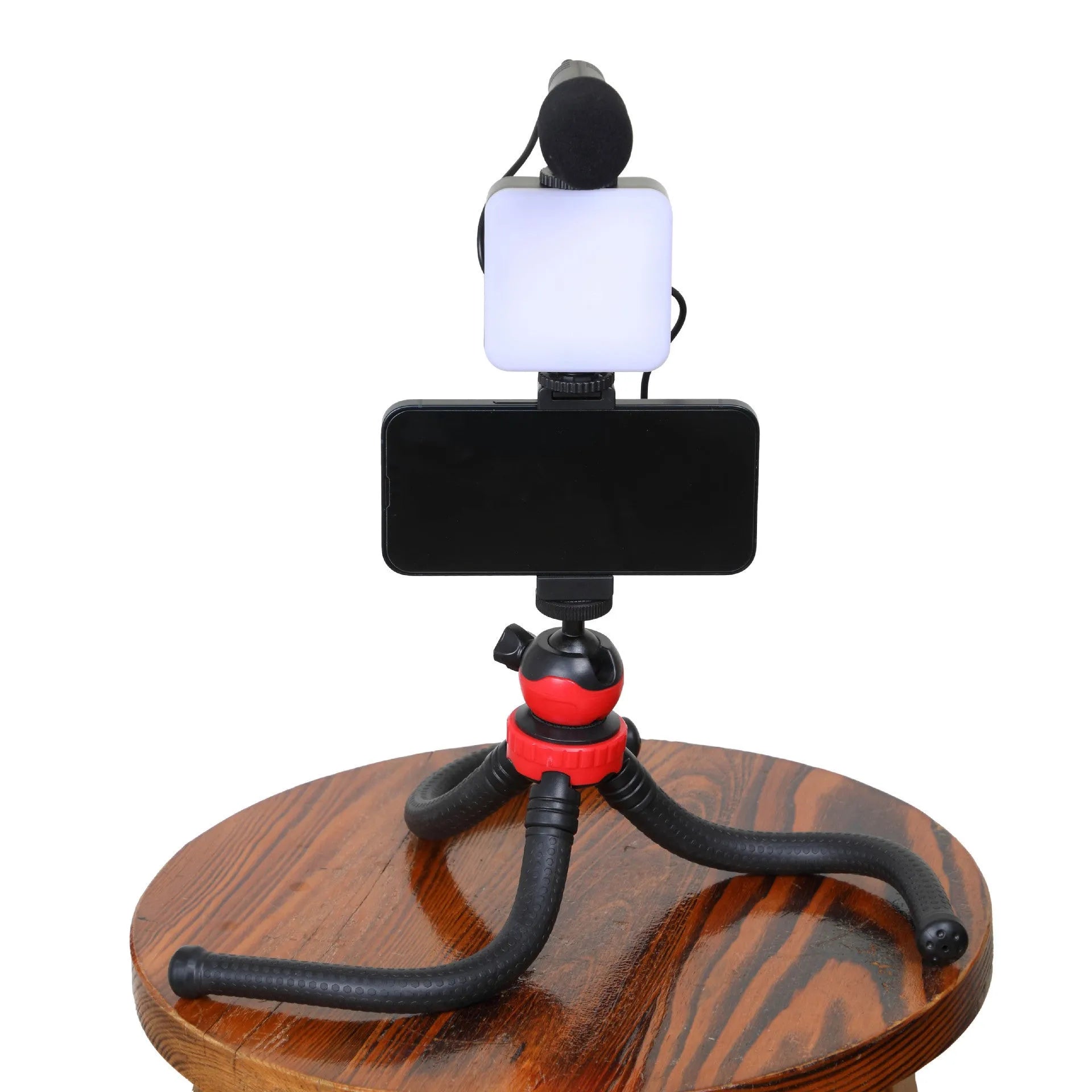 LED mini square outdoor pocket light tripod flash unit showing compact dimensions and rotatable head