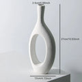 Frosted ceramic European-style vase for fresh or dried flower arrangements with handmade inkjet finish