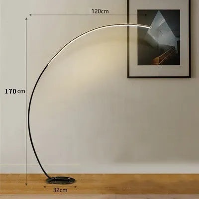 C-type fishing RGB LED floor lamp with aluminium body and 2.4G remote control in black finish