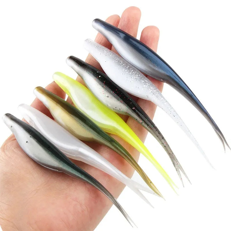 TPR Luer soft lure, 12cm 6g two-tone swimbait, five per pack, seven colour options