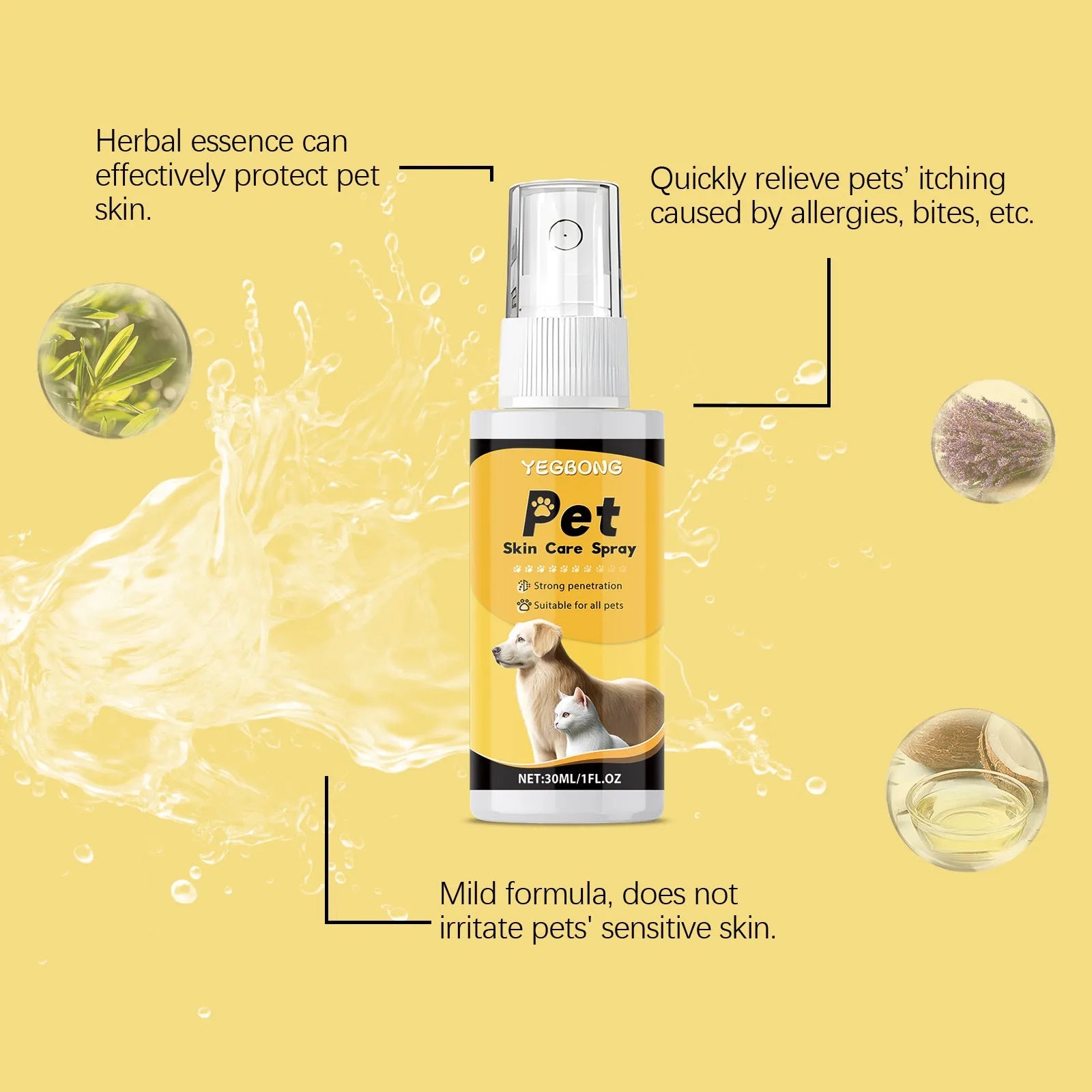 Pet Skin Spray 30ml care spray for dogs with natural oils