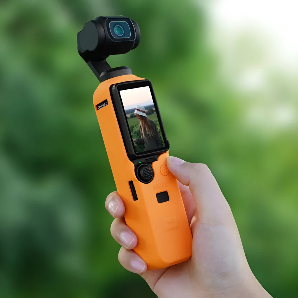 Black silicone protective sleeve for PTZ camera body showing flexible dust cover design