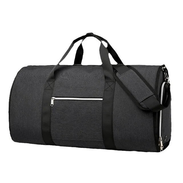Oxford cloth multi-purpose sports bag in grey, black, or dark blue with dry wet separation compartments.