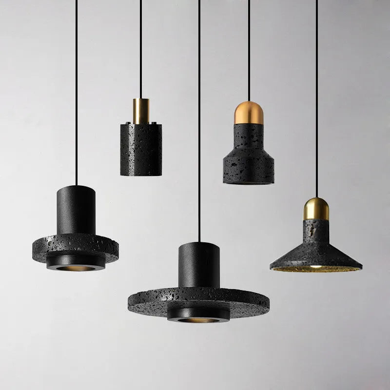 Industrial iron bar table light with adjustable height mechanism in black and gold finishes