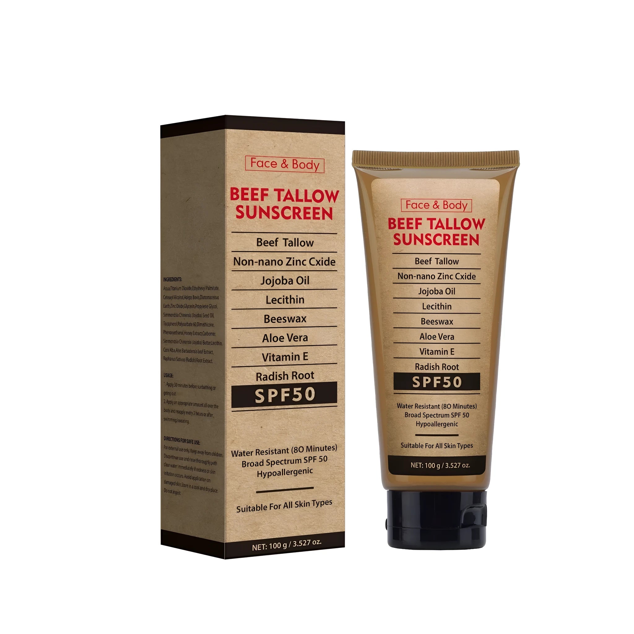 Organic grass-fed butter protective cream tube 100g with moisturising and oil control properties